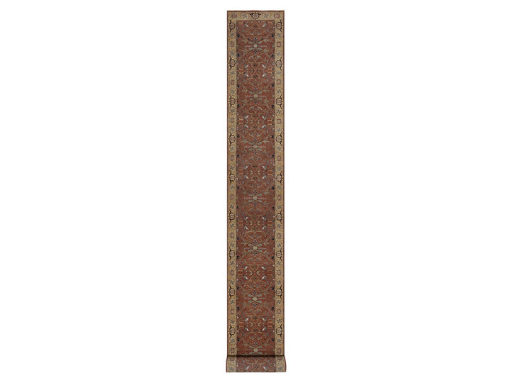 2'7" x 23'9" New Hand Knotted Red Wool Runner Oriental Rug - MOA10292828