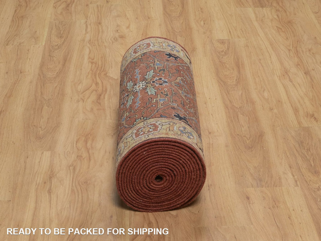 2'7" x 23'9" New Hand Knotted Red Wool Runner Oriental Rug - MOA10292828