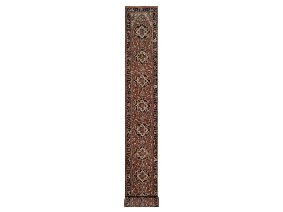 2'7" x 27'8" New Hand Knotted Red Wool Runner Oriental Rug - MOA10292829