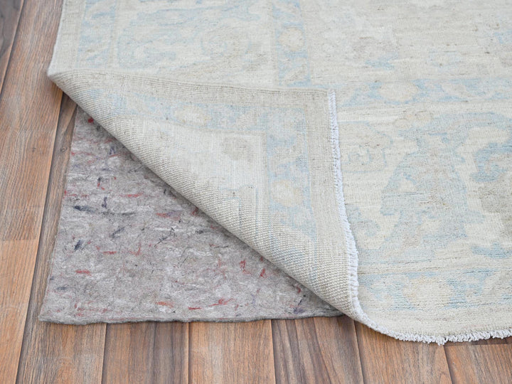 7'9" x 9'10" New Hand Knotted Ivory Wool Rectangle Oriental Rug - MOA102929