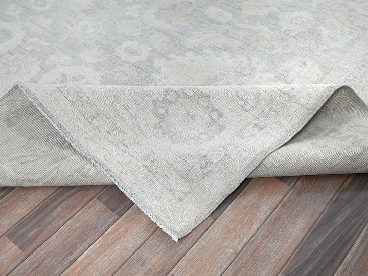 8'10" x 11'11" New Hand Knotted Grey Wool Rectangle Oriental Rug - MOA102930