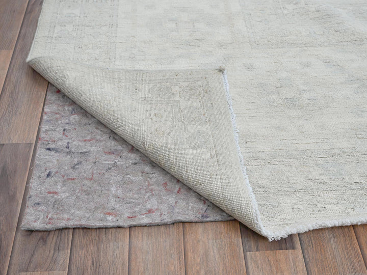 11'10" x 14'7" New Hand Knotted Ivory Wool Rectangle Oriental Rug - MOA102931