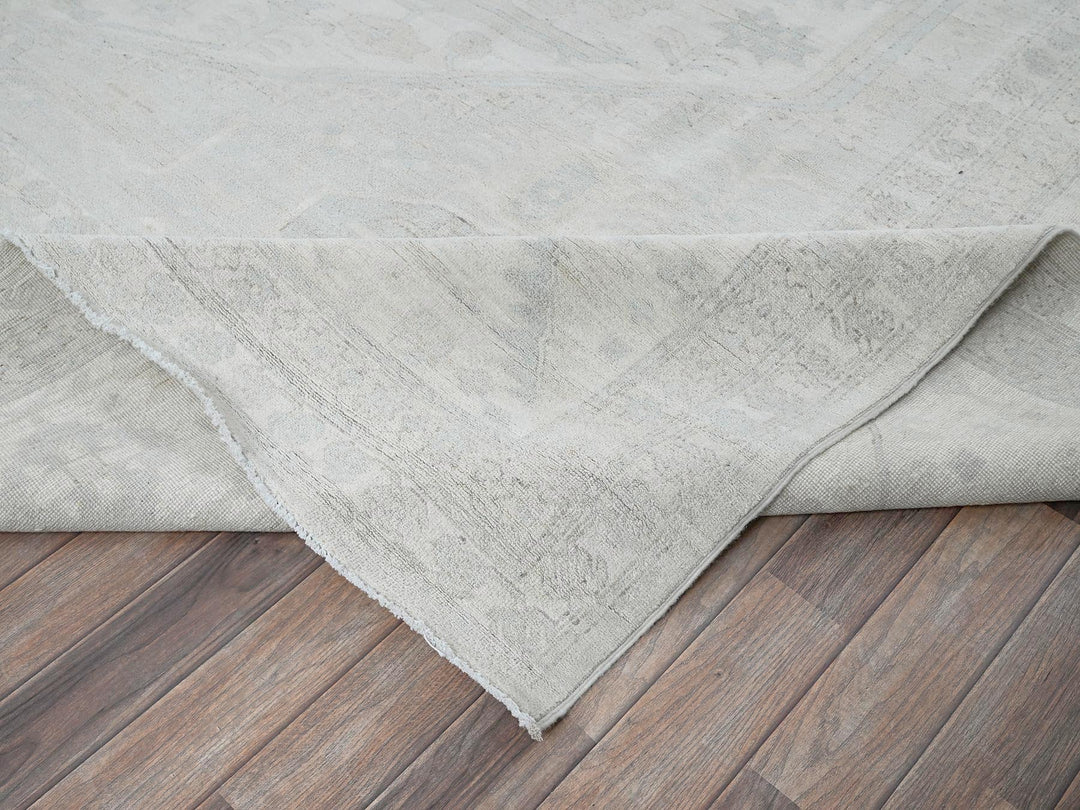 11'10" x 14'7" New Hand Knotted Ivory Wool Rectangle Oriental Rug - MOA102931