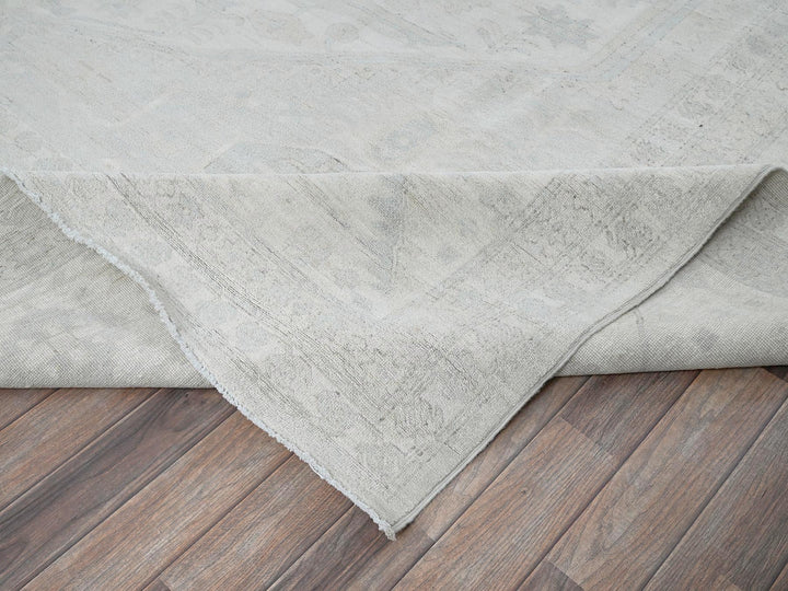 11'10" x 14'7" New Hand Knotted Ivory Wool Rectangle Oriental Rug - MOA102931