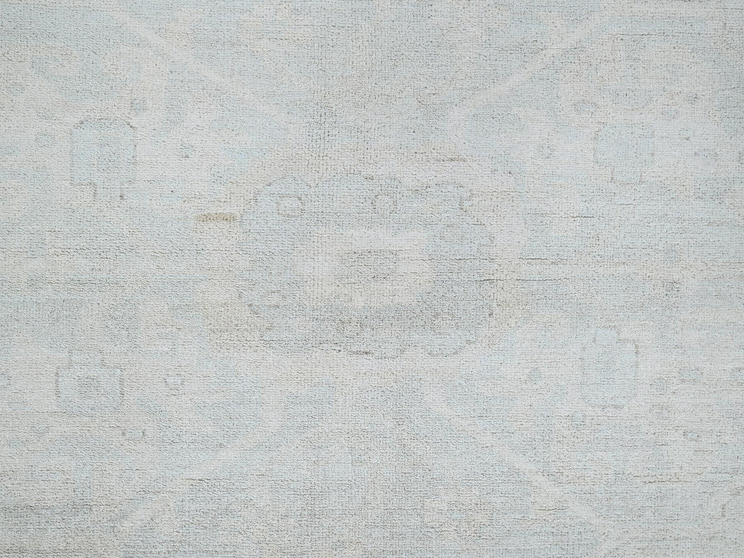 11'10" x 14'7" New Hand Knotted Ivory Wool Rectangle Oriental Rug - MOA102931