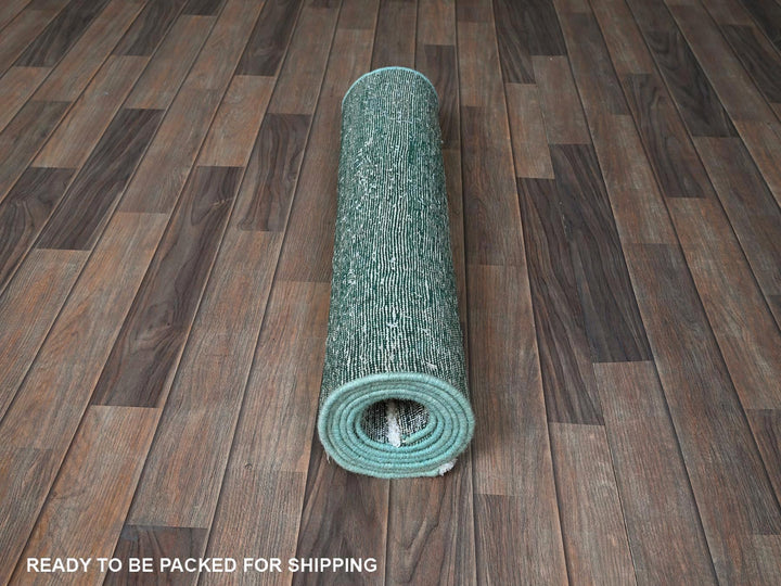 2'7" x 7'9" Vintage Hand Knotted Overdyed Wool Runner Oriental Rug - MOA102934