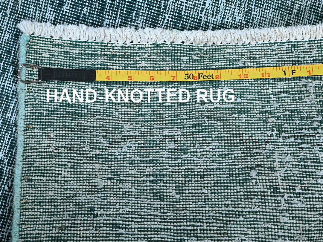 2'7" x 7'9" Vintage Hand Knotted Overdyed Wool Runner Oriental Rug - MOA102934