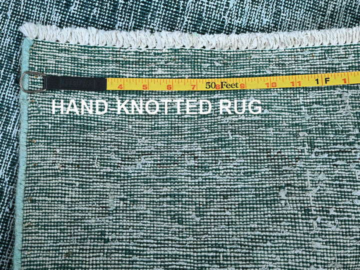 2'7" x 7'9" Vintage Hand Knotted Overdyed Wool Runner Oriental Rug - MOA102934