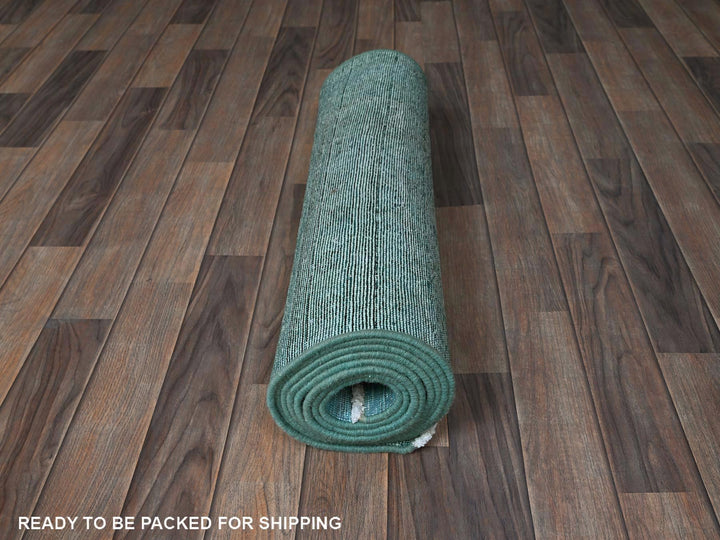 2'5" x 11'1" Vintage Hand Knotted Overdyed Wool Runner Oriental Rug - MOA102935
