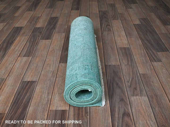 2'5" x 9'11" Vintage Hand Knotted Overdyed Wool Runner Oriental Rug - MOA102936