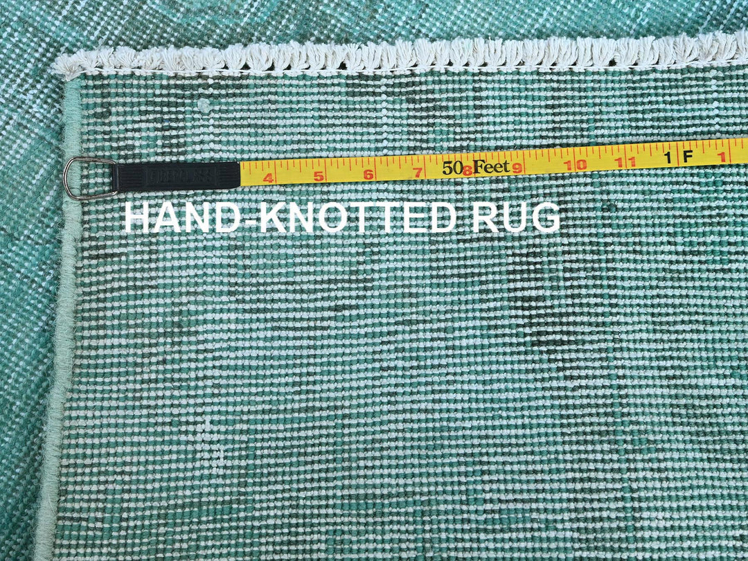 2'5" x 9'11" Vintage Hand Knotted Overdyed Wool Runner Oriental Rug - MOA102936