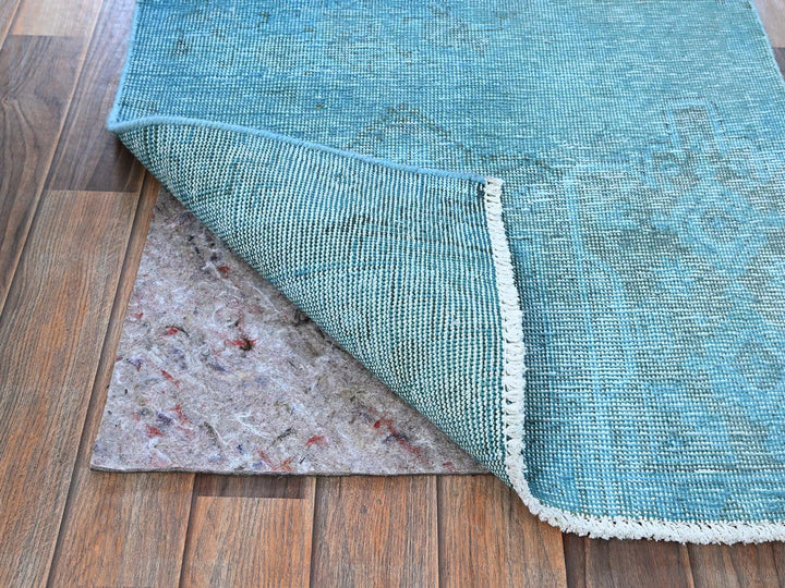 2'5" x 9'10" Vintage Hand Knotted Overdyed Wool Runner Oriental Rug - MOA102937