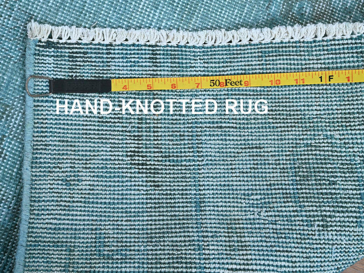 2'5" x 9'10" Vintage Hand Knotted Overdyed Wool Runner Oriental Rug - MOA102937