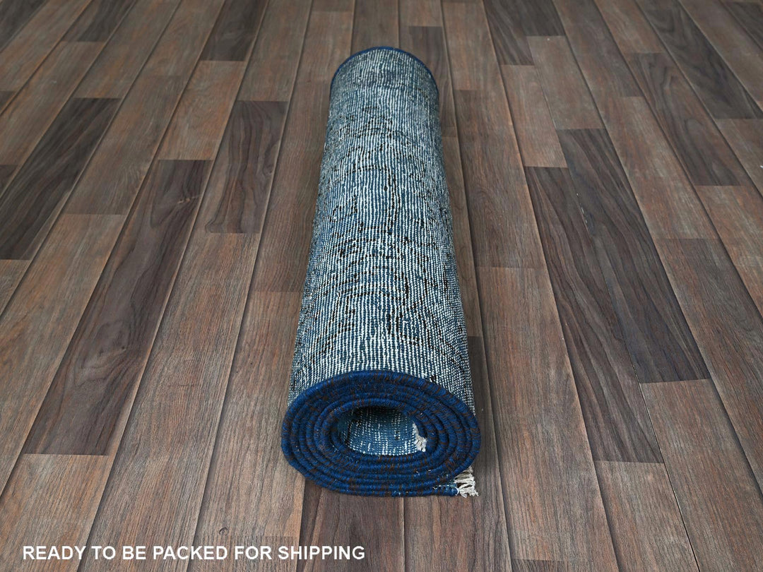 2'2" x 8'11" Vintage Hand Knotted Overdyed Wool Runner Oriental Rug - MOA102940