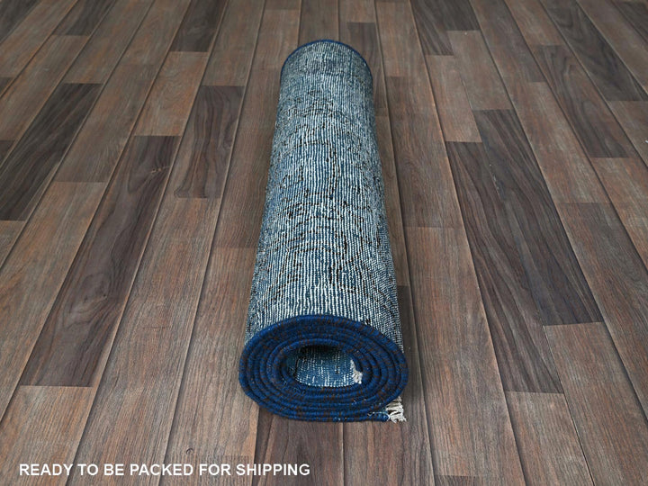 2'2" x 8'11" Vintage Hand Knotted Overdyed Wool Runner Oriental Rug - MOA102940
