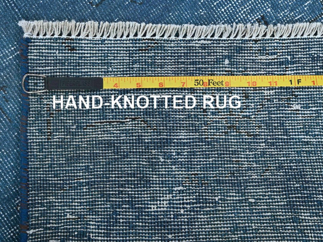2'2" x 8'11" Vintage Hand Knotted Overdyed Wool Runner Oriental Rug - MOA102940