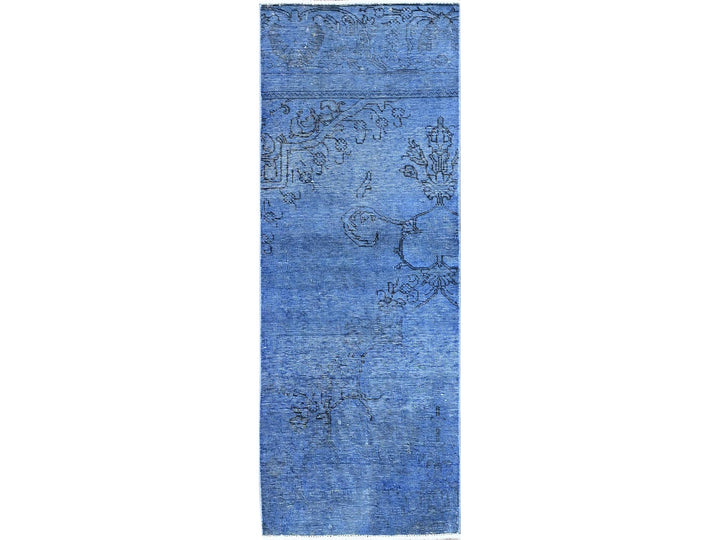 2'2" x 6'2" Vintage Hand Knotted Overdyed Wool Runner Oriental Rug - MOA102943