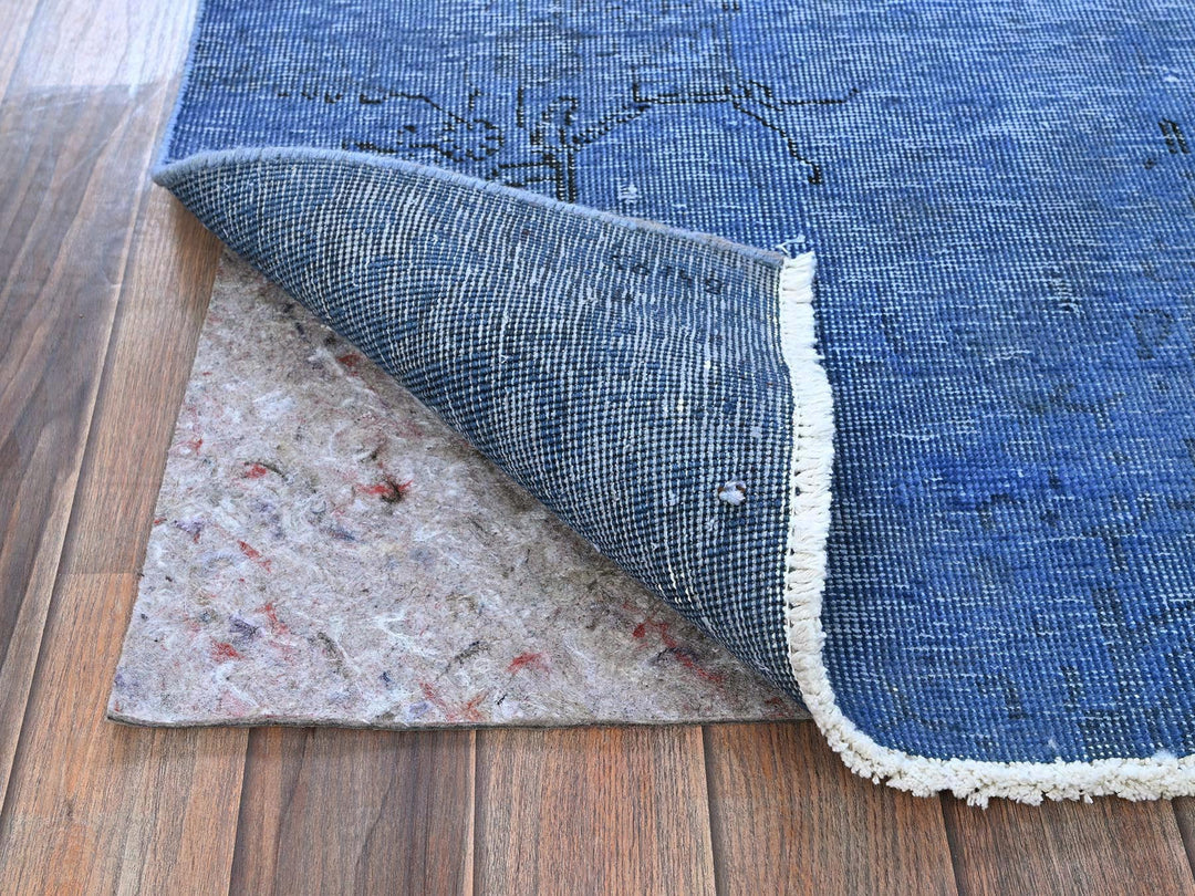 2'2" x 6'2" Vintage Hand Knotted Overdyed Wool Runner Oriental Rug - MOA102943