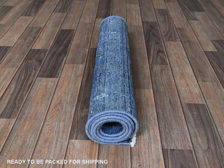 2'2" x 6'2" Vintage Hand Knotted Overdyed Wool Runner Oriental Rug - MOA102943