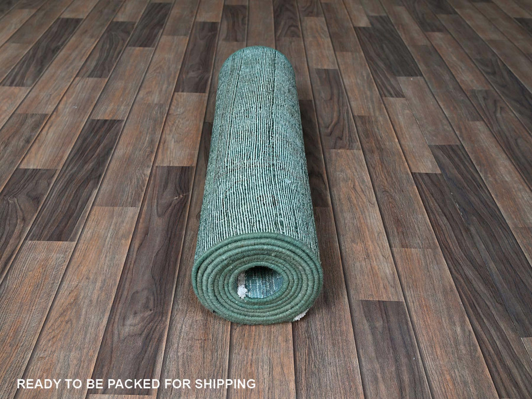 2'4" x 11'2" Vintage Hand Knotted Overdyed Wool Runner Oriental Rug - MOA102944