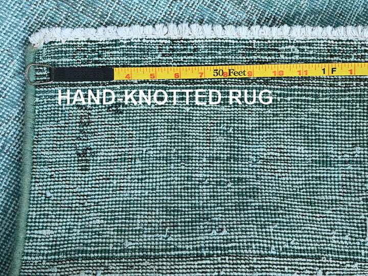 2'4" x 11'2" Vintage Hand Knotted Overdyed Wool Runner Oriental Rug - MOA102944