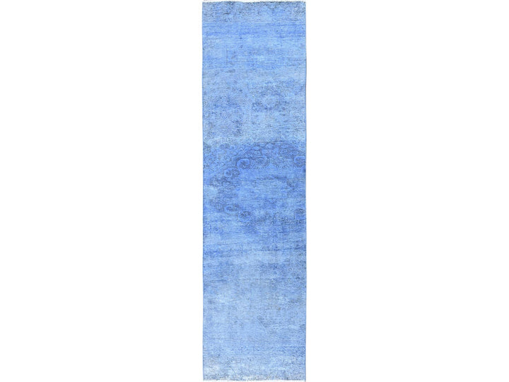 2'6" x 9'10" Vintage Hand Knotted Overdyed Wool Runner Oriental Rug - MOA102945