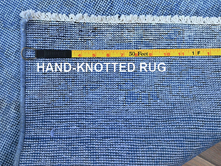 2'6" x 9'10" Vintage Hand Knotted Overdyed Wool Runner Oriental Rug - MOA102945