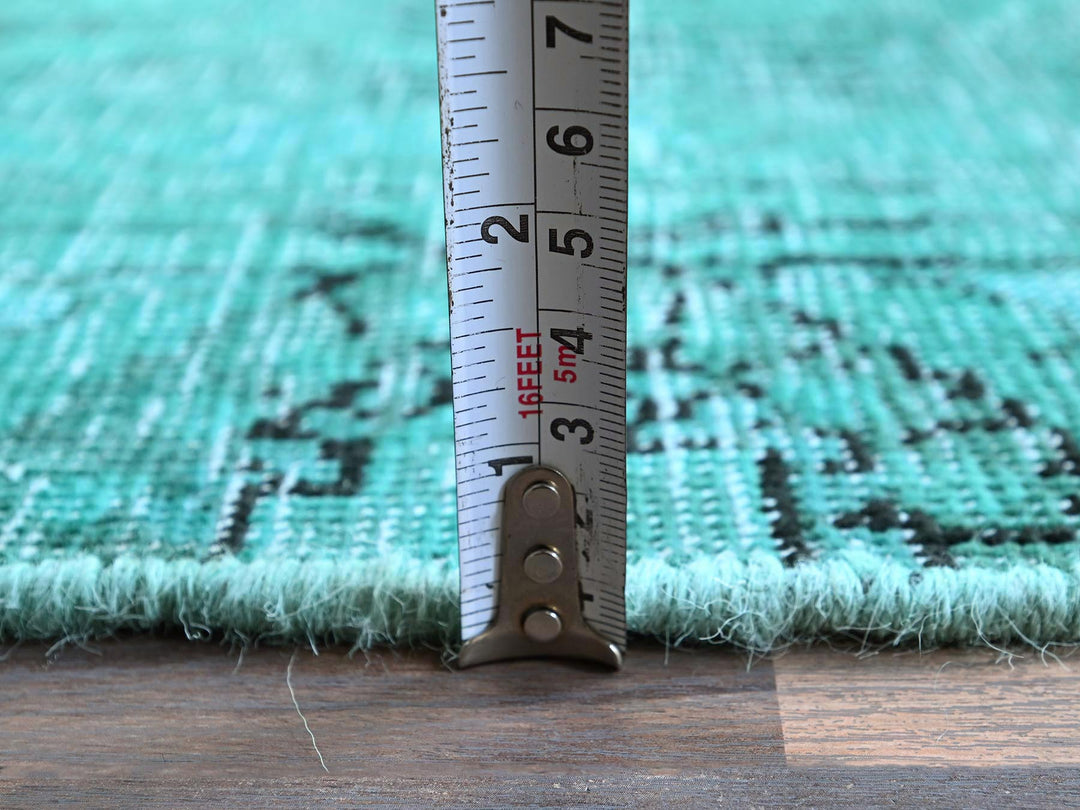 2'3" x 7'5" Vintage Hand Knotted Overdyed Wool Runner Oriental Rug - MOA102946