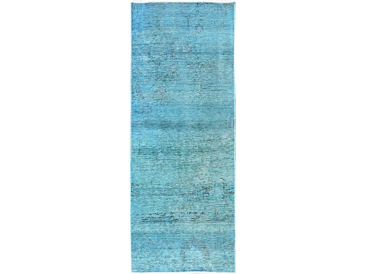 2'3" x 6'1" Vintage Hand Knotted Overdyed Wool Runner Oriental Rug - MOA102948