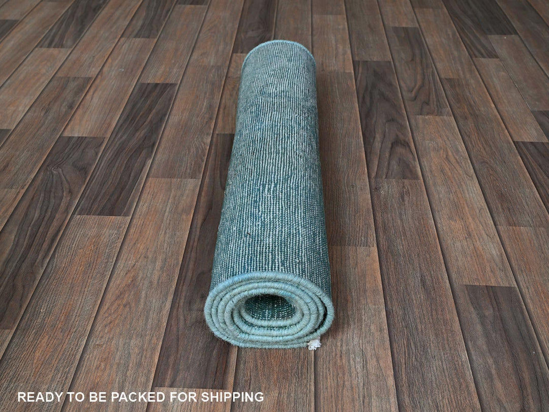 2'3" x 6'1" Vintage Hand Knotted Overdyed Wool Runner Oriental Rug - MOA102948