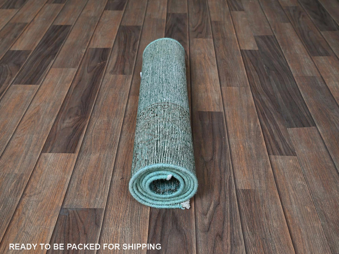1'11" x 5'9" Vintage Hand Knotted Overdyed Wool Runner Oriental Rug - MOA102952