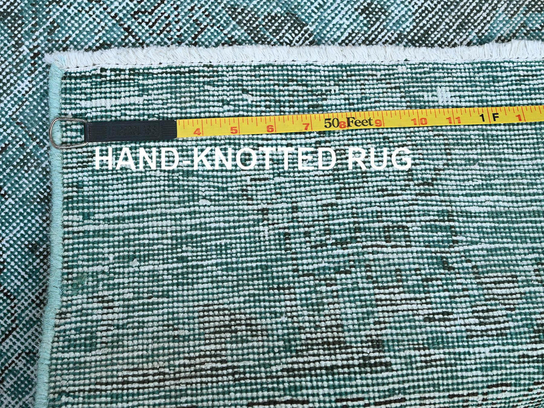 1'11" x 5'9" Vintage Hand Knotted Overdyed Wool Runner Oriental Rug - MOA102952
