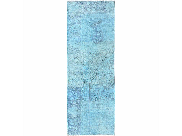 2'0" x 6'0" Vintage Hand Knotted Overdyed Wool Runner Oriental Rug - MOA102954