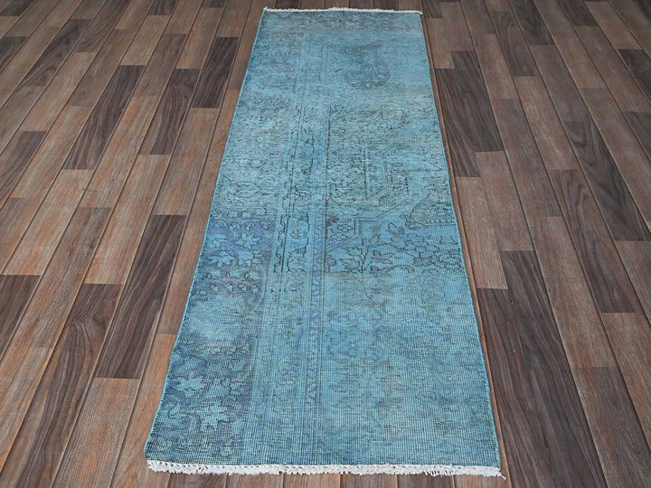 2'0" x 6'0" Vintage Hand Knotted Overdyed Wool Runner Oriental Rug - MOA102954