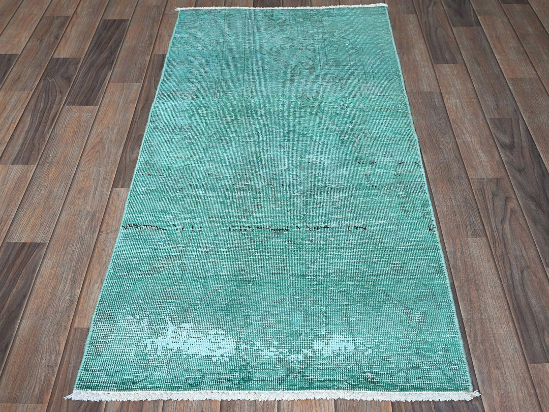 2'3" x 4'6" Vintage Hand Knotted Overdyed Wool Rectangle Oriental Rug - MOA102955