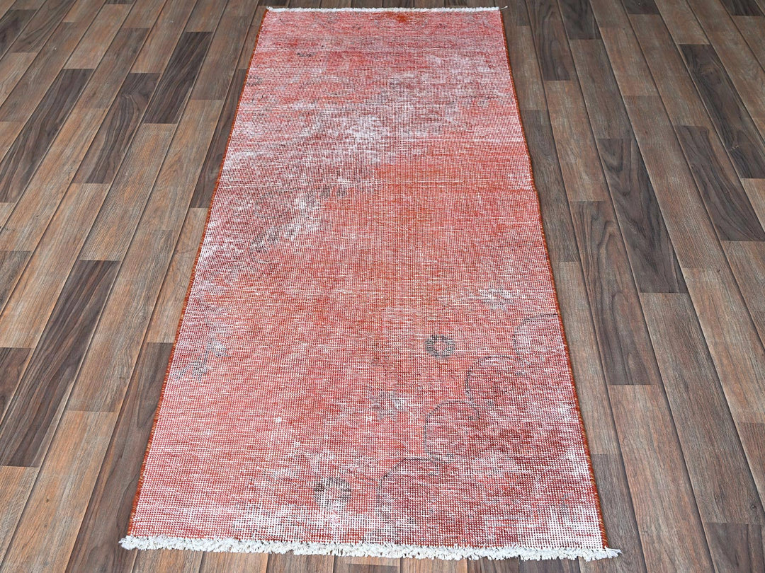 2'4" x 5'6" Vintage Hand Knotted Overdyed Wool Runner Oriental Rug - MOA102956