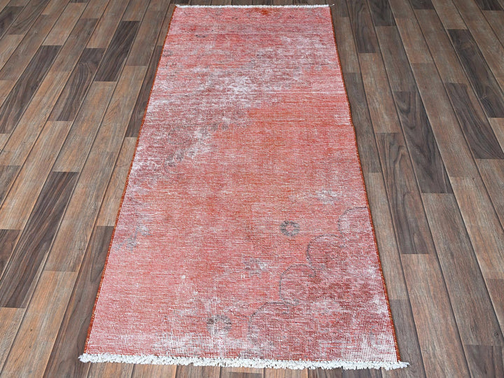 2'4" x 5'6" Vintage Hand Knotted Overdyed Wool Runner Oriental Rug - MOA102956