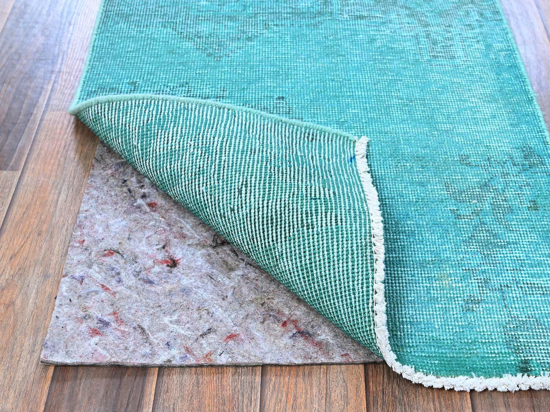 1'11" x 3'6" Vintage Hand Knotted Overdyed Wool Rectangle Oriental Rug - MOA102957