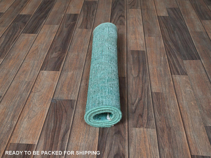 1'11" x 3'6" Vintage Hand Knotted Overdyed Wool Rectangle Oriental Rug - MOA102957