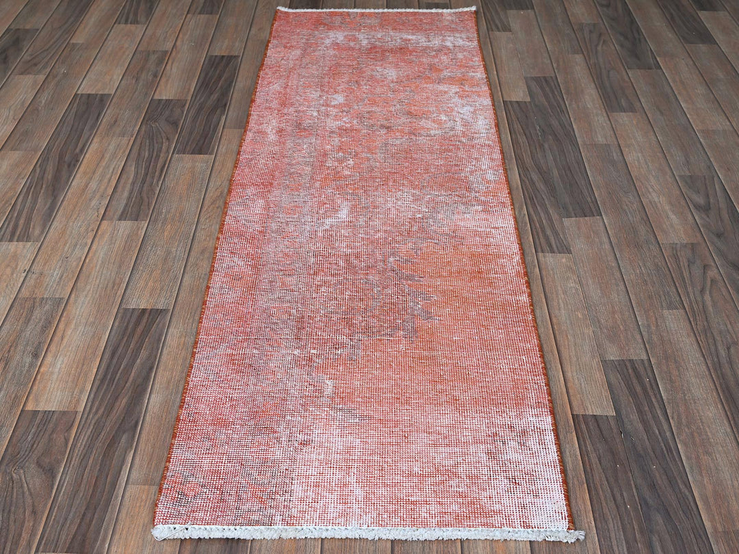 1'11" x 5'6" Vintage Hand Knotted Overdyed Wool Runner Oriental Rug - MOA102958