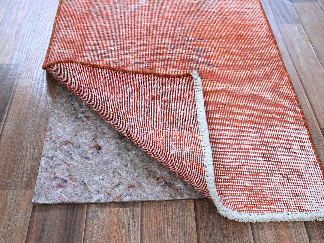 1'11" x 5'6" Vintage Hand Knotted Overdyed Wool Runner Oriental Rug - MOA102958