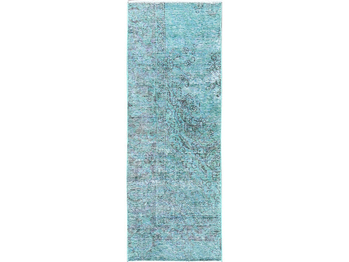 2'0" x 5'8" Vintage Hand Knotted Overdyed Wool Runner Oriental Rug - MOA102962