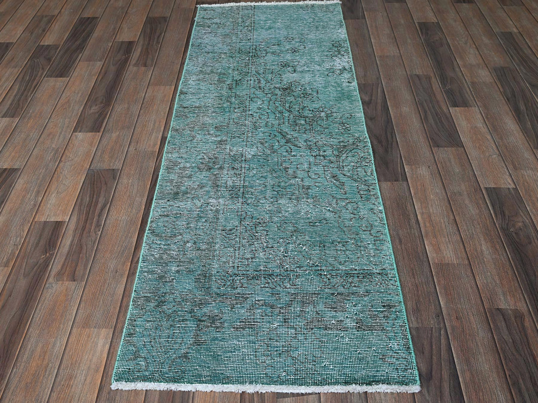 2'0" x 5'8" Vintage Hand Knotted Overdyed Wool Runner Oriental Rug - MOA102962