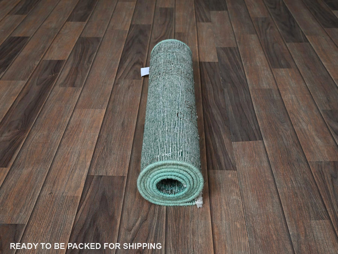 2'0" x 5'8" Vintage Hand Knotted Overdyed Wool Runner Oriental Rug - MOA102962