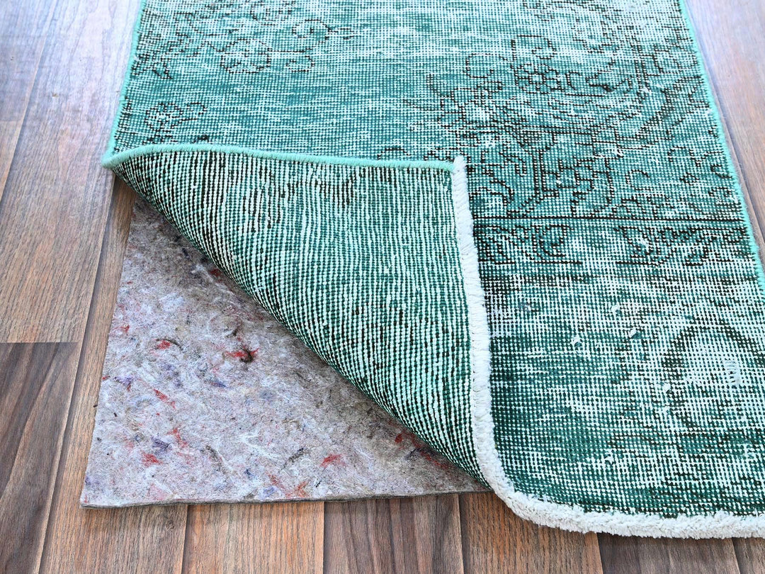 1'11" x 5'7" Vintage Hand Knotted Overdyed Wool Runner Oriental Rug - MOA102963