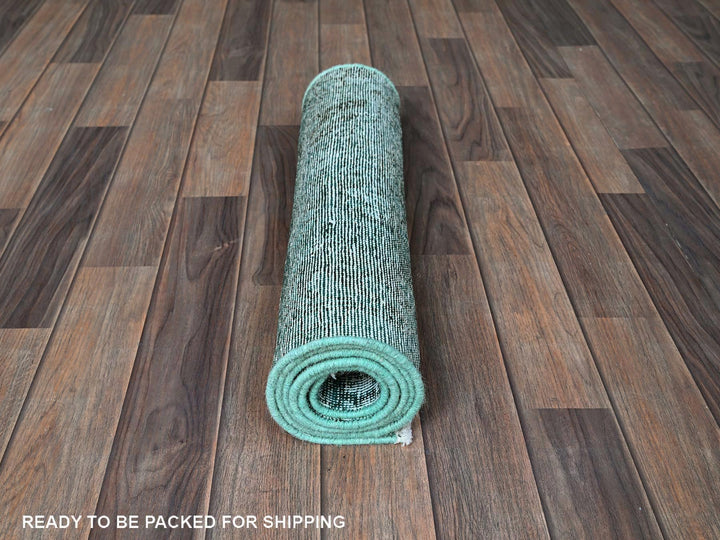 1'11" x 5'7" Vintage Hand Knotted Overdyed Wool Runner Oriental Rug - MOA102963