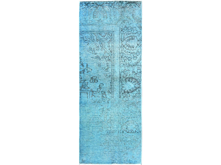 2'3" x 6'2" Vintage Hand Knotted Overdyed Wool Runner Oriental Rug - MOA102966