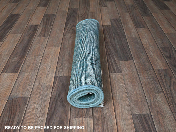 2'3" x 6'2" Vintage Hand Knotted Overdyed Wool Runner Oriental Rug - MOA102966