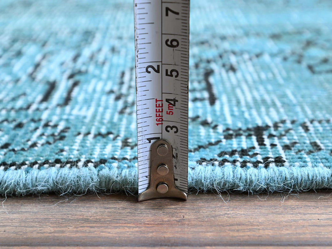 2'3" x 6'2" Vintage Hand Knotted Overdyed Wool Runner Oriental Rug - MOA102966