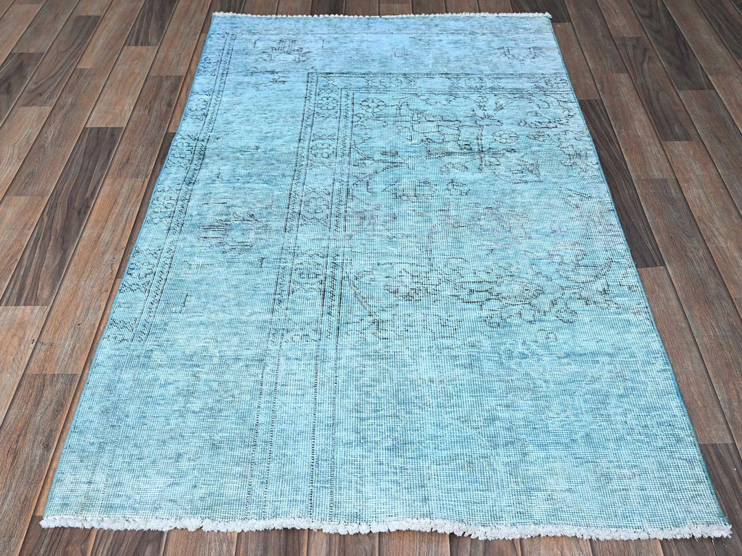 3'1" x 5'1" Vintage Hand Knotted Overdyed Wool Rectangle Oriental Rug - MOA102970